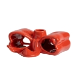 Czerwony ceramiczny świecznik &k amsterdam Ribbon o nowoczesnym wyglądzie