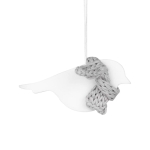 Biała porcelanowa zawieszka Raeder ptaszek z szalikiem, dekoracja świąteczna