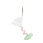 Szklana ozdoba choinkowa &k Amsterdam Coupe Curve Pink, 10 x Ø 6 cm