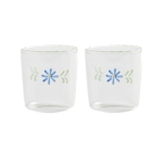 Zestaw 2 szklanek z borokrzemowego szkła &k Amsterdam Glass Flora niebieskie