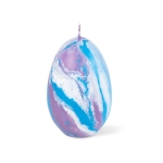 Świeca jajko marmurkowe Octaevo Olimpo niebiesko-fioletowa, Ø 8 cm