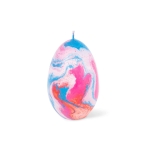 Świeca dekoracyjna jajko Octaevo Olimpo niebiesko-czerwona z efektem marmurkowym