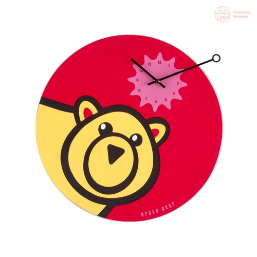 Zegar ścienny NeXtime  czerwony Bravo Bear