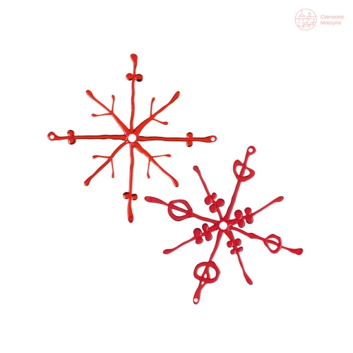 2 Dekoracje wiszące Koziol Flakes czerwone przezroczyste