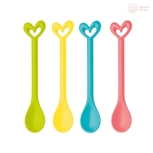 4 Łyżeczki Koziol Happy Spoons Susi, koral, żółty, turkus, limonka