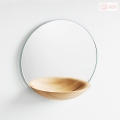 Lustro wiszące Woud Pocket Mirror małe, jasne drewno