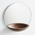 Lustro wiszące Woud Pocket Mirror duże ciemne drewno