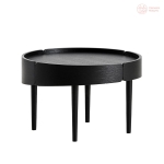 Stolik kawowy Woud Skirt Ø 60 cm, czarny