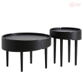 Stolik kawowy Woud Skirt Ø 60 cm, czarny