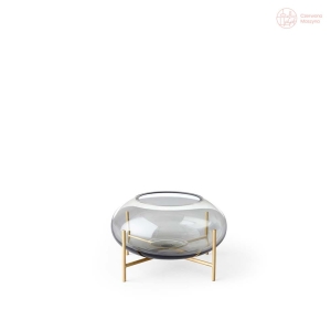 Lampion Audo Copenhagen Echasse Hurricane, smoke / brushed brass