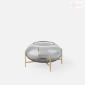 Lampion Menu Echasse Hurricane, smoke / brushed brass