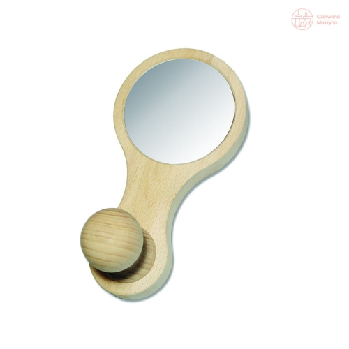 Wieszak z lusterkiem Eno Studio Drop, naturalny