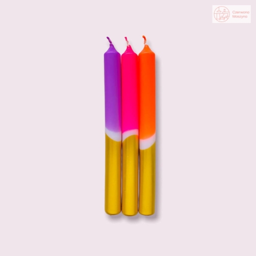 Zestaw świeczek Pink Stories Dip Dye X-Mas Neon Holiday