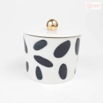 Cukiernica Cerama Studio B&W, biała w czarne groszki