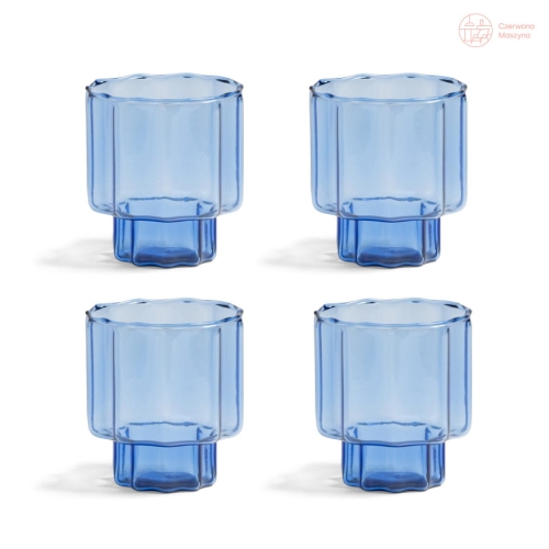 Zestaw 4 szklanek &amp;k amsterdam Bloom, niebieski
