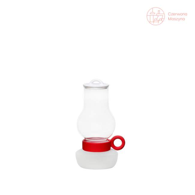 Lampion Seletti Bugia & Lanterna 18 cm, biel i czerwień