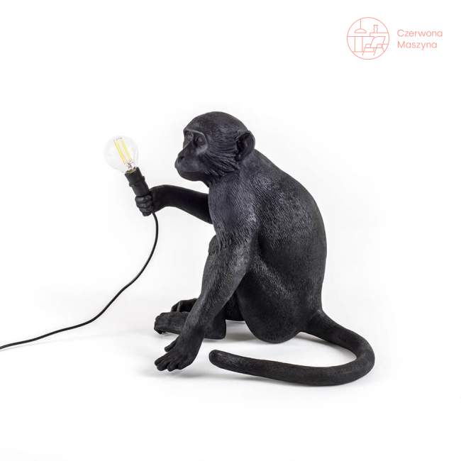Lampa stołowa Seletti Monkey Sitting outdoor, czarna