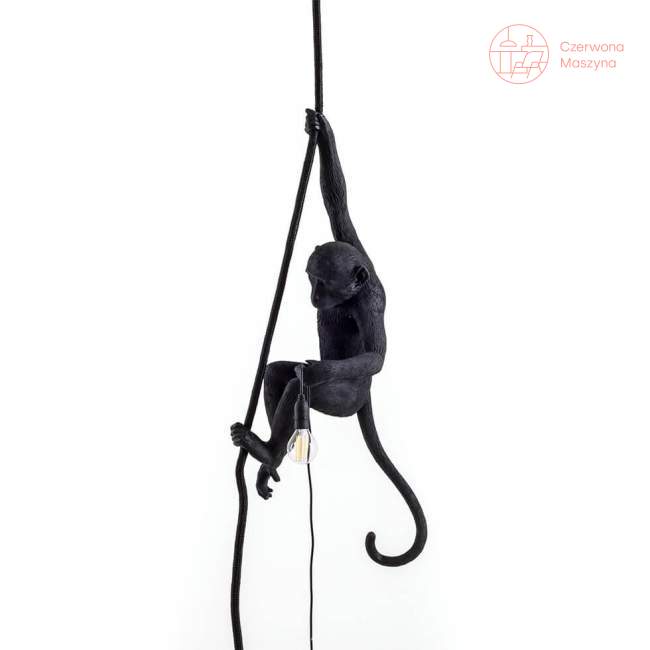 Lampa wisząca z liną Seletti Monkey Ceiling, outdoor czarna