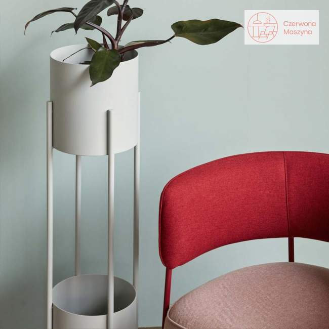 Dwukolorowy fotel Hübsch polyester/metal, pink/red