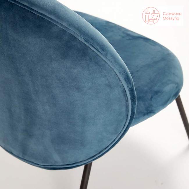 Krzesło tapicerowane Hübsch, black/blue
