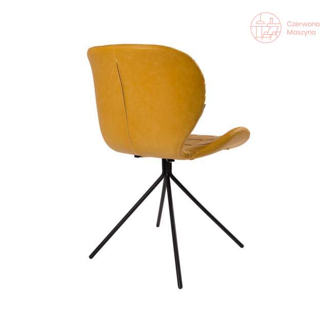 Krzesło Zuiver Omg skórzane, żółte