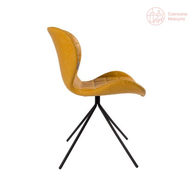Krzesło Zuiver Omg skórzane, żółte