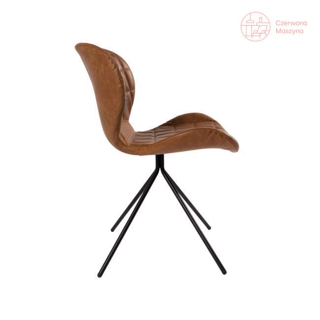 Krzesło Zuiver Omg skórzane, brązowe
