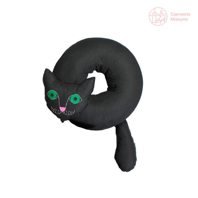 Poduszka do siedzenia Lilyshop Kot czarna z zielonymi oczami