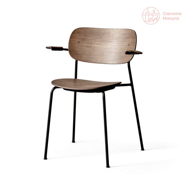 Krzesło z podłokietnikami Menu Co Dining Chair, black steel/dark stained oak