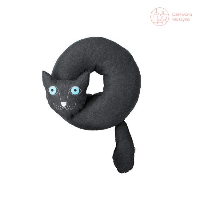 Poduszka do siedzenia Lilyshop Kot ciemnoszara z błękitnymi oczami