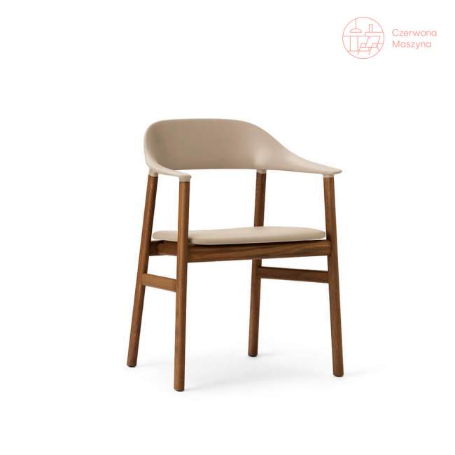 Krzesło z podłokietnikiem tapicerowane Normann Copenhagen Herit smoked oak leather sand
