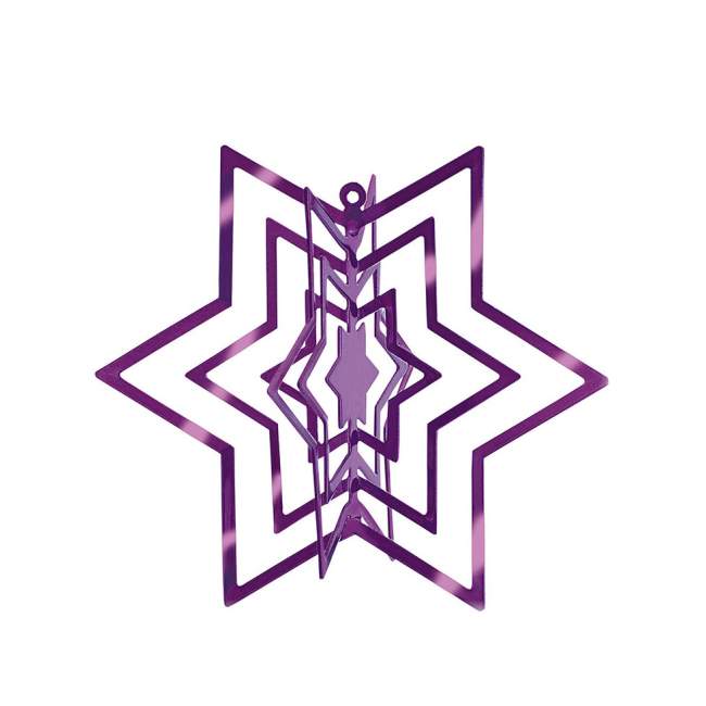 2 Zawieszki na choinkę Philippi Star Ø 6 cm, purpurowe