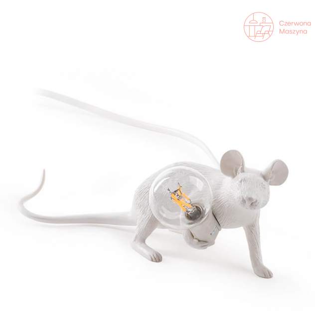 Lampa stołowa Seletti Mouse Lyie Down biała