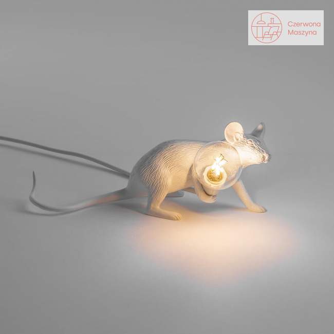 Lampa stołowa Seletti Mouse Lyie Down biała