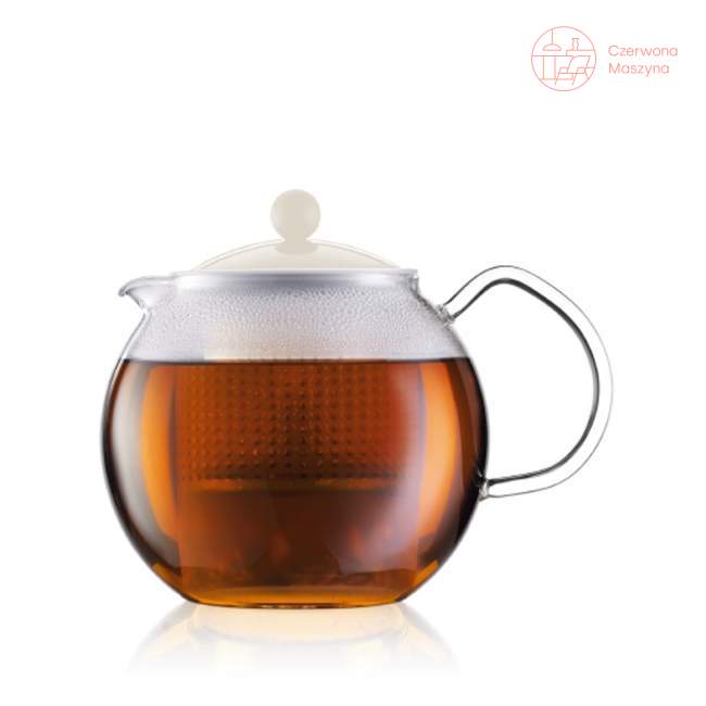 Zaparzacz do herbaty z tłokiem Bodum Assam 1 l, biała pokrywka