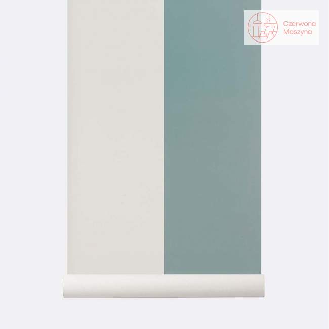 Tapeta ferm LIVING Thick Lines Dusty Blue/Off White