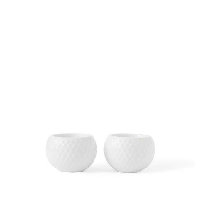 2 świeczniki porcelanowe Lyngby Rhombe Ø 6,5 cm, white