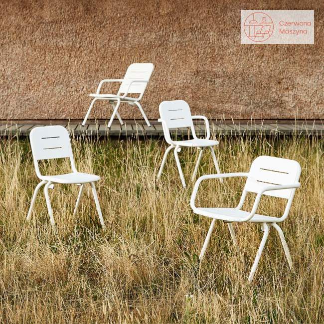 Krzesło z podłokietnikami Woud Ray 61 cm, białe