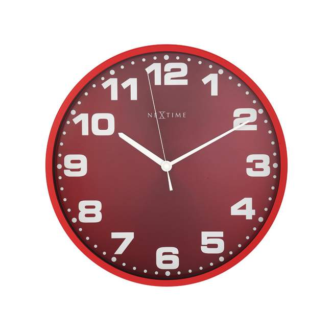 Zegar ścienny NeXtime Dash Ø 35 cm, czerwony