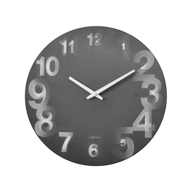 Zegar ścienny NeXtime 3D Ø 39 cm, szary