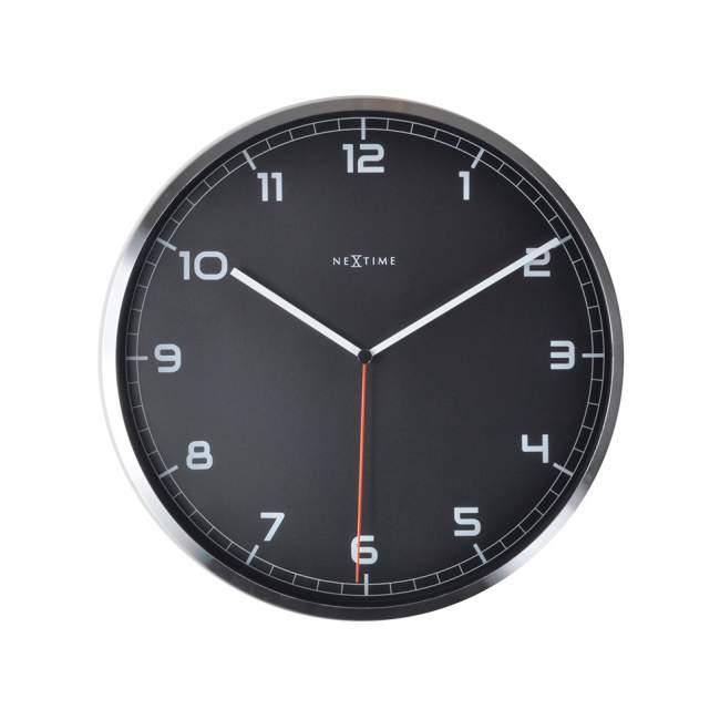 Zegar ścienny NeXtime Company Ø 35 cm cyfry, czarny