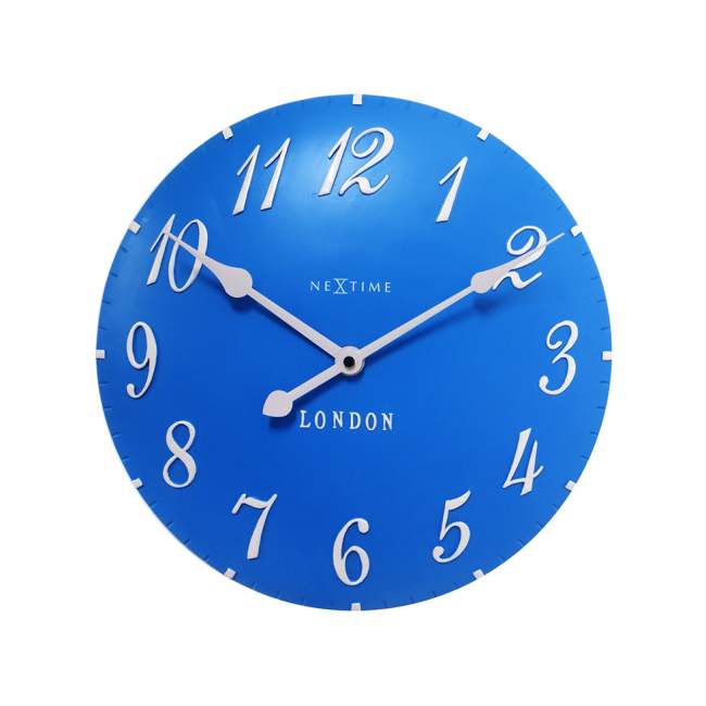 Zegar ścienny NeXtime London Arabic Ø 34,5 cm, niebieski