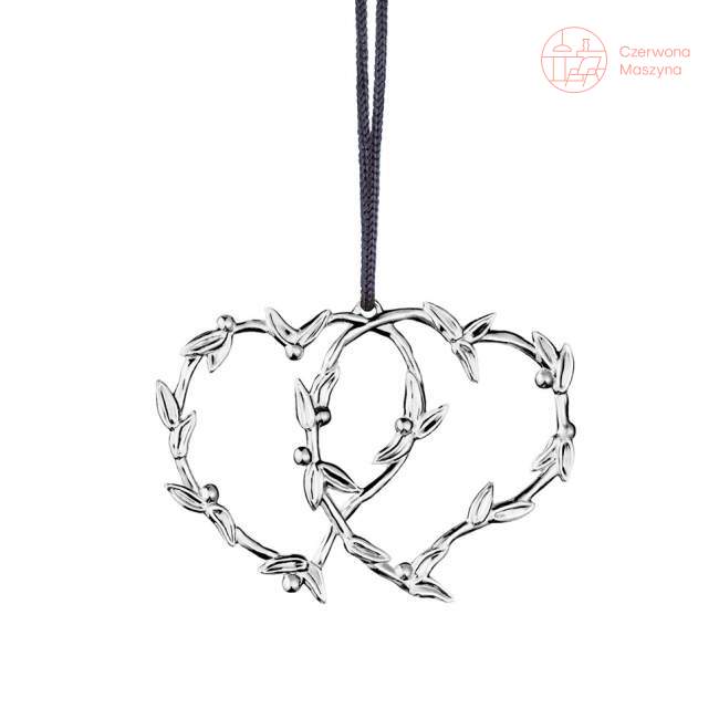 Dekoracja wisząca Rosendahl Karen Blixen Podwójne serce, srebrna