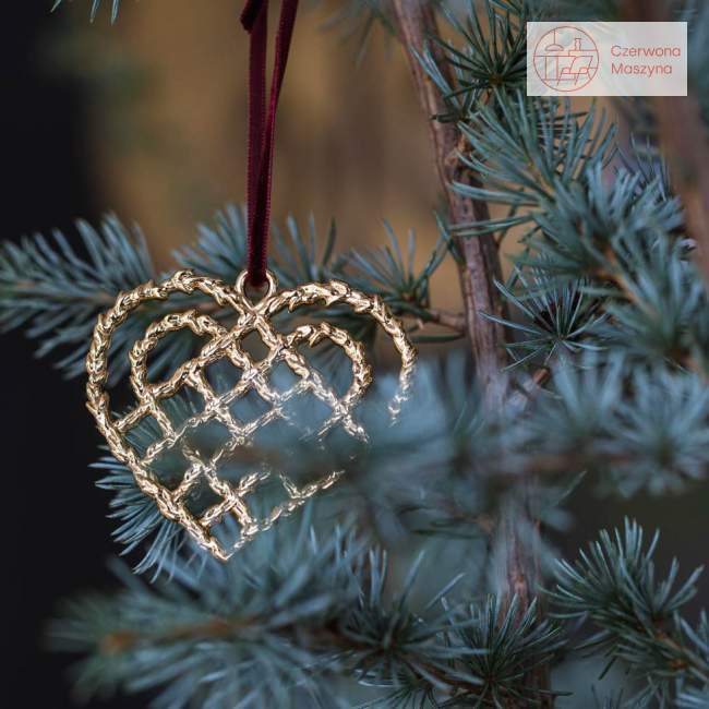 Zawieszka świąteczna Christmas heart Rosendahl Karen Blixen 7 cm, srebrna