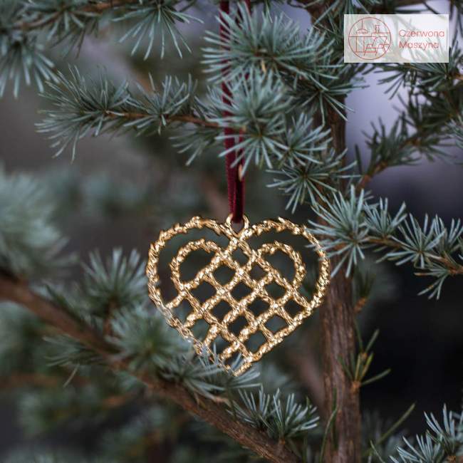Zawieszka świąteczna Christmas heart Rosendahl Karen Blixen 7 cm, srebrna