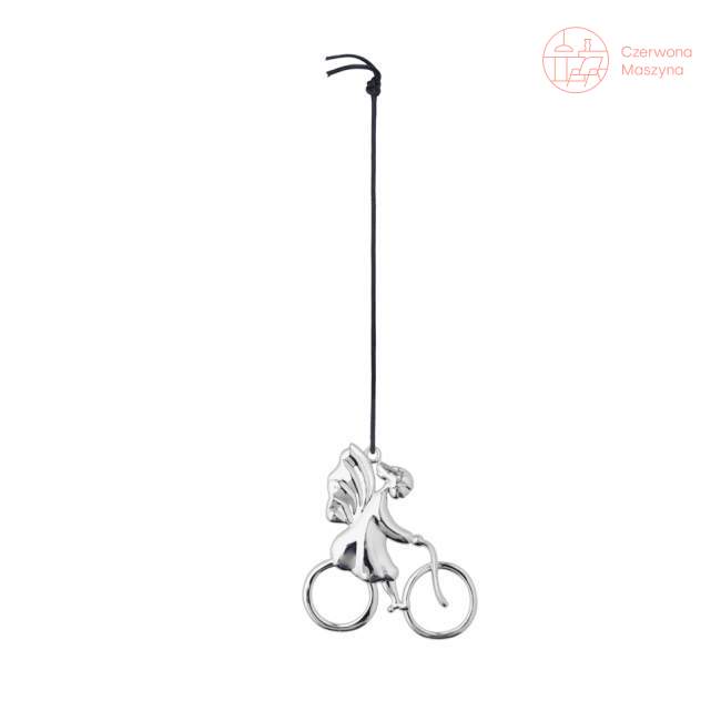 Zawieszka świąteczna Angel girl on a bicycle Rosendahl Karen Blixen 7 cm, srebrna