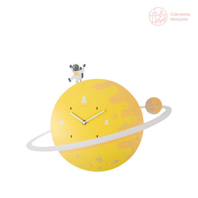 Zegar ścienny NeXtime Spaceman żółty