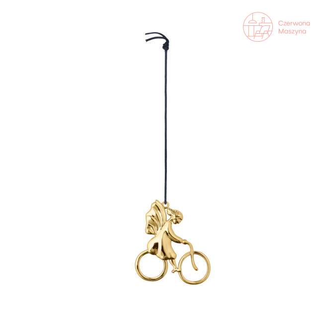 Zawieszka świąteczna Angel girl on a bicycle Rosendahl Karen Blixen 7 cm, złota