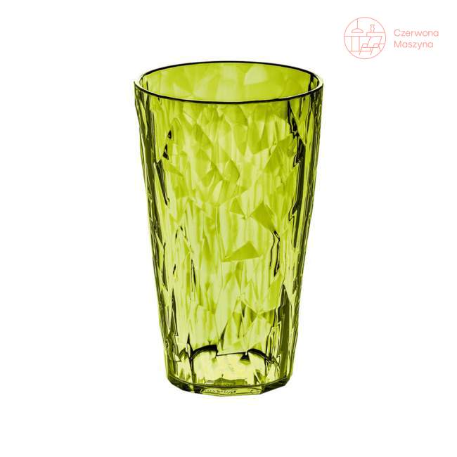 Szklanka Koziol Crystal 2.0, 450 ml, oliwkowa przezroczysta