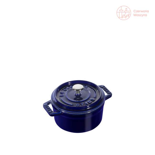 Mini garnek żeliwny okrągły Staub 250 ml, Niebieski